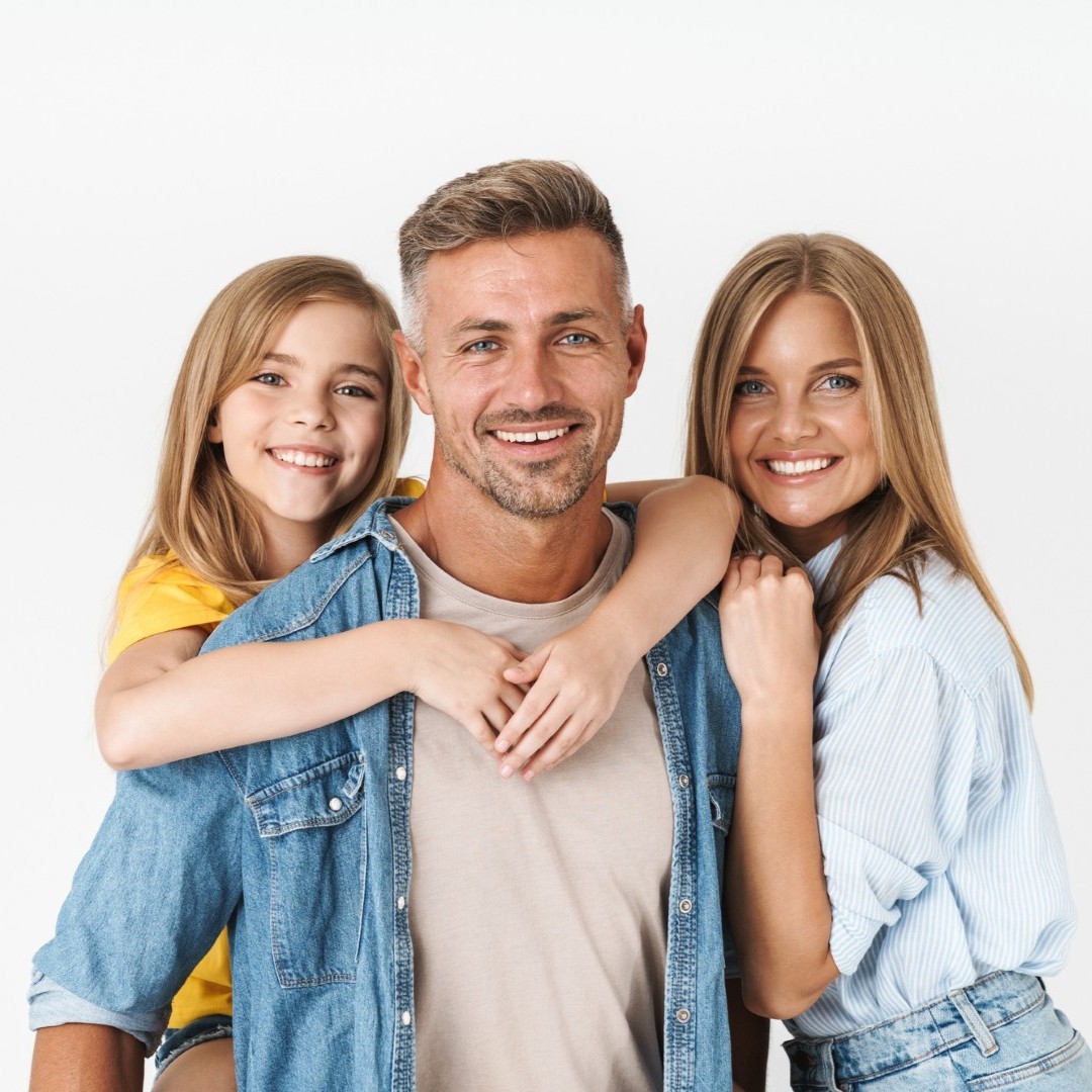 Happy Family - Children Dental Care - Boonton Dentist Showing Child Model Teeth, Hackettstown NJ